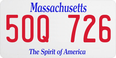 MA license plate 5OQ726