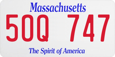 MA license plate 5OQ747