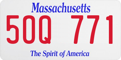 MA license plate 5OQ771