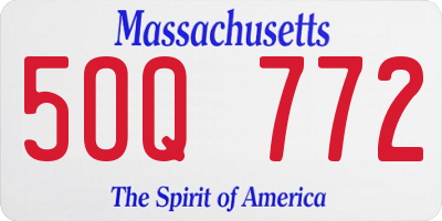 MA license plate 5OQ772