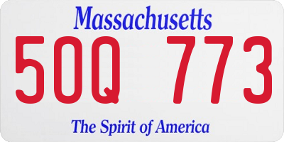 MA license plate 5OQ773