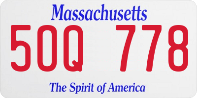 MA license plate 5OQ778