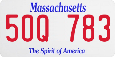 MA license plate 5OQ783