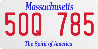 MA license plate 5OQ785