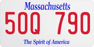 MA license plate 5OQ790