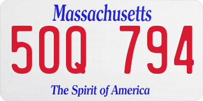 MA license plate 5OQ794