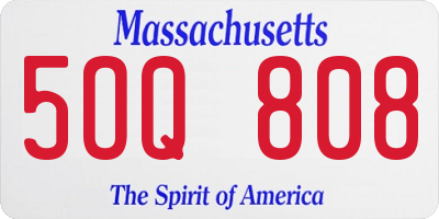 MA license plate 5OQ808