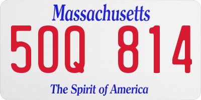 MA license plate 5OQ814