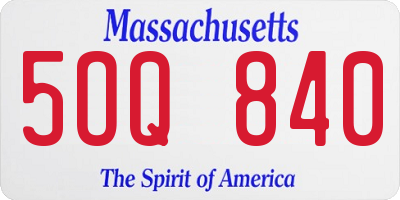 MA license plate 5OQ840