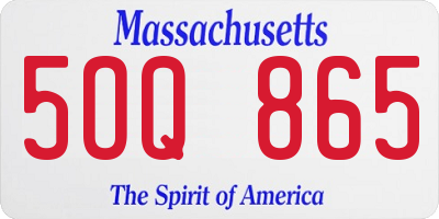 MA license plate 5OQ865