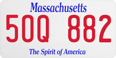 MA license plate 5OQ882