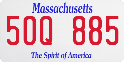 MA license plate 5OQ885
