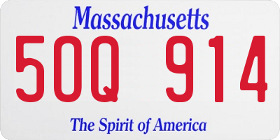 MA license plate 5OQ914