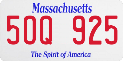 MA license plate 5OQ925