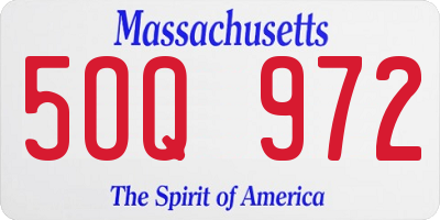 MA license plate 5OQ972