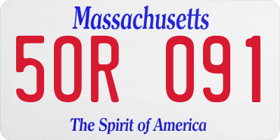 MA license plate 5OR091