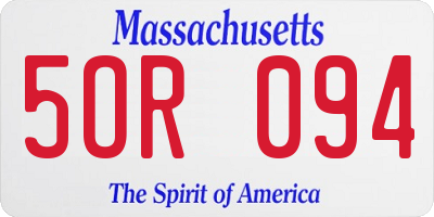 MA license plate 5OR094