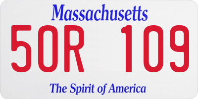 MA license plate 5OR109