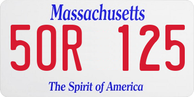 MA license plate 5OR125