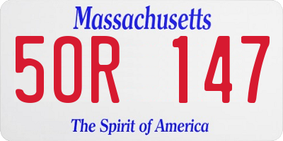 MA license plate 5OR147