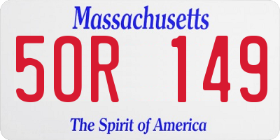 MA license plate 5OR149
