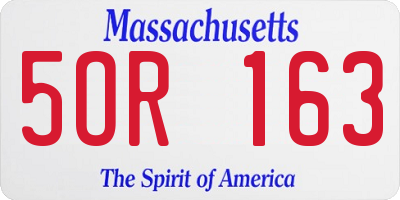 MA license plate 5OR163