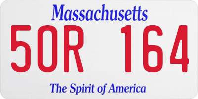 MA license plate 5OR164