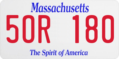 MA license plate 5OR180