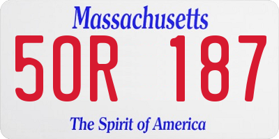 MA license plate 5OR187