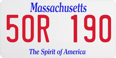 MA license plate 5OR190