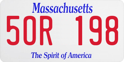 MA license plate 5OR198