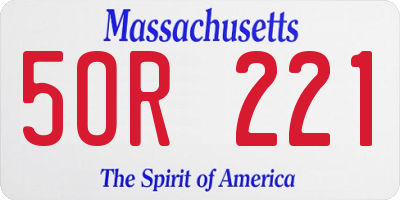 MA license plate 5OR221