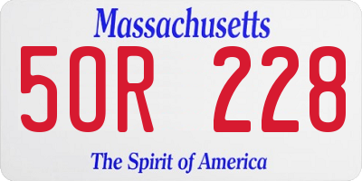 MA license plate 5OR228