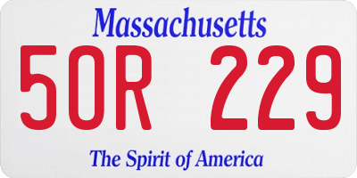 MA license plate 5OR229