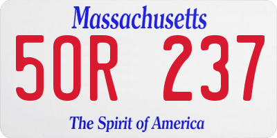 MA license plate 5OR237