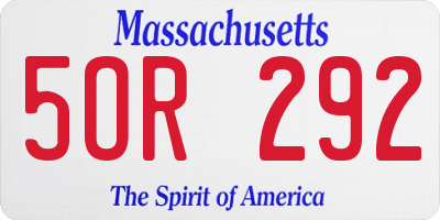 MA license plate 5OR292