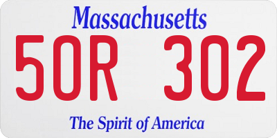 MA license plate 5OR302