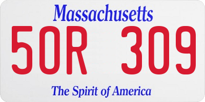 MA license plate 5OR309