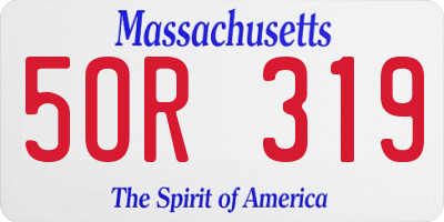 MA license plate 5OR319