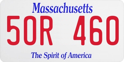 MA license plate 5OR460