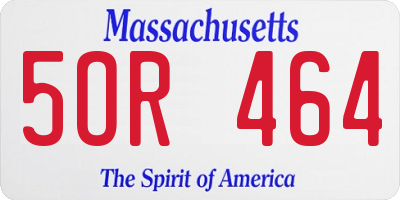 MA license plate 5OR464