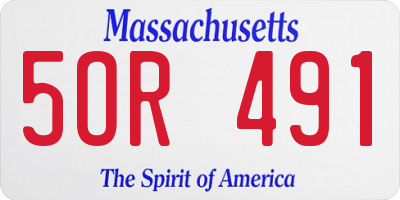 MA license plate 5OR491