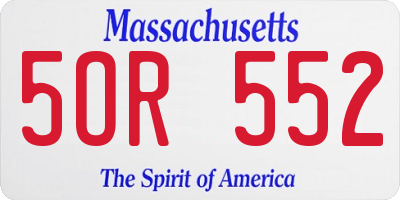 MA license plate 5OR552
