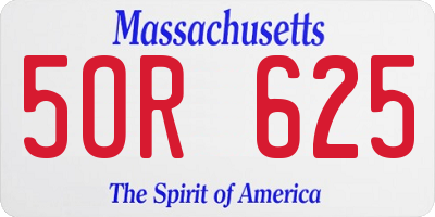 MA license plate 5OR625
