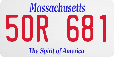 MA license plate 5OR681
