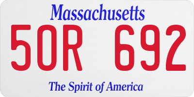 MA license plate 5OR692