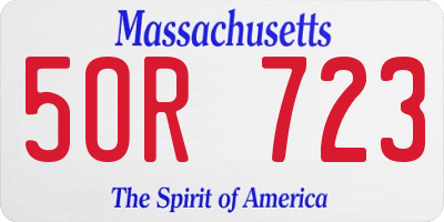 MA license plate 5OR723