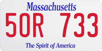 MA license plate 5OR733