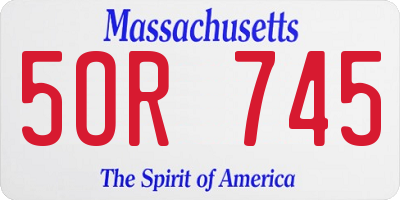 MA license plate 5OR745