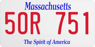 MA license plate 5OR751